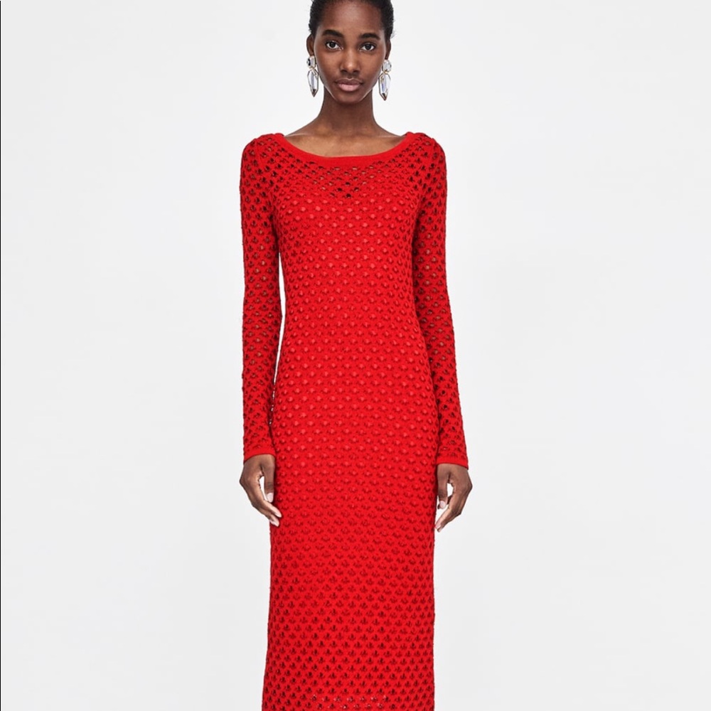 Red Zara dress